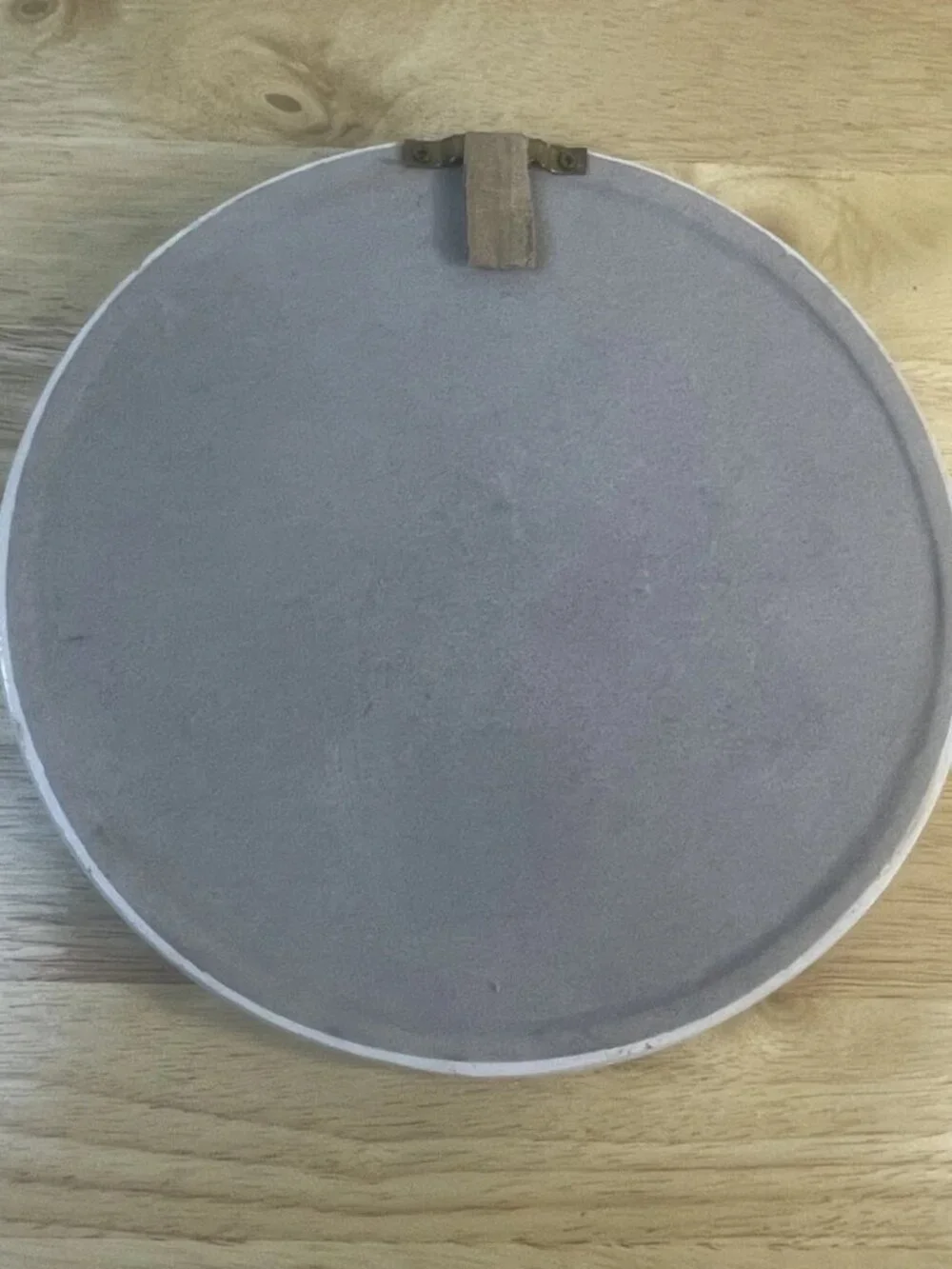 Rustic Round Wall Mirror Distressed White Gold Geometric Farmhouse 8”